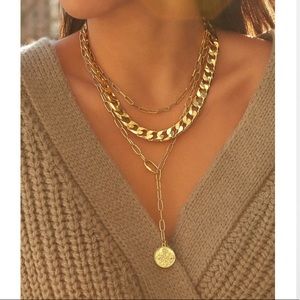 BaubleBar Large Michel Curb Chain Necklace in Gold